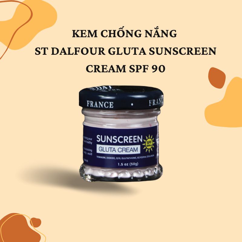 St Dalfour Gluta Sunscreen Cream SPF 90 có thiết kế đơn giản.